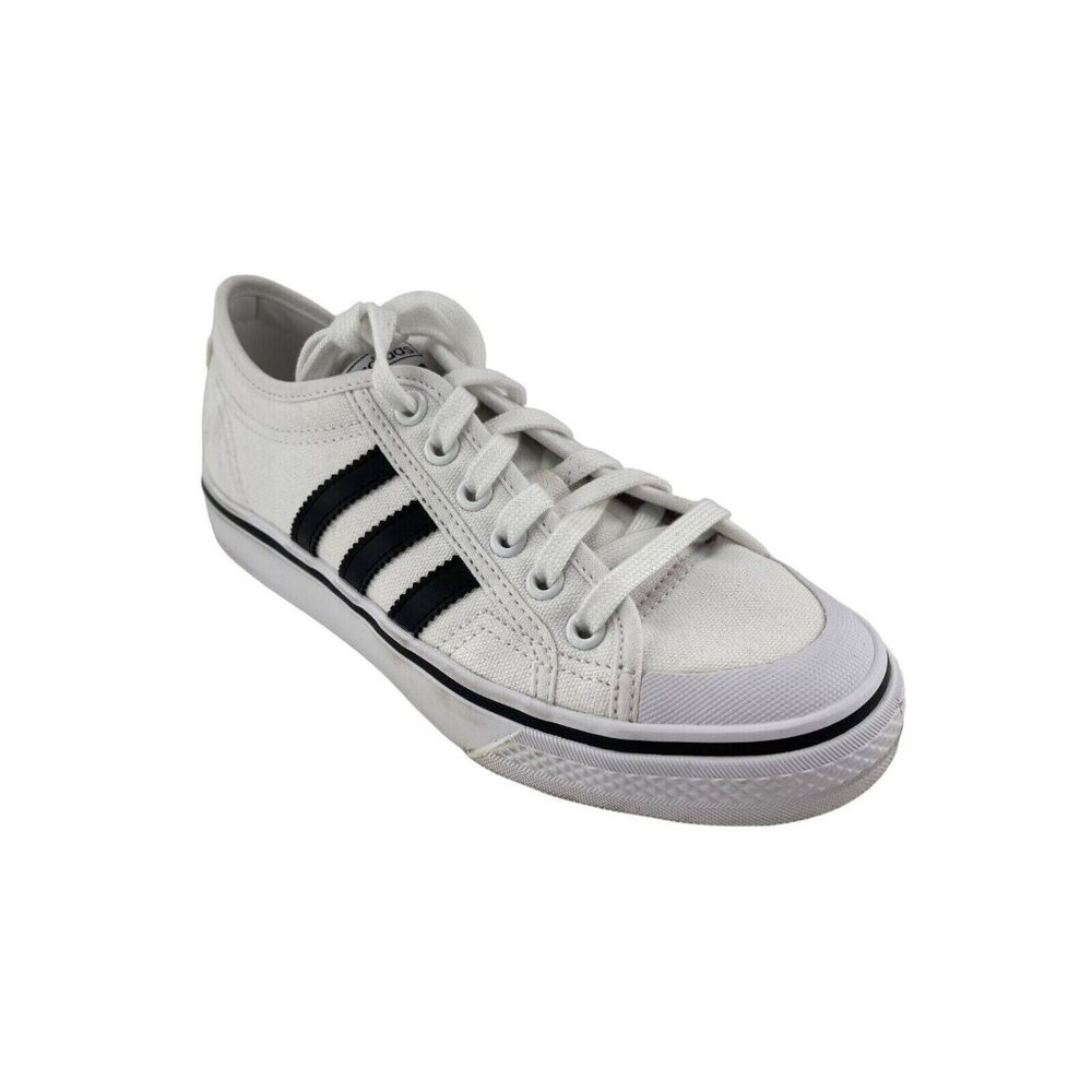 Adidas Nizza J EF5140 Kids Unisex White Lace Up Low Top Sneakers Size 7 - Picture 2 of 12